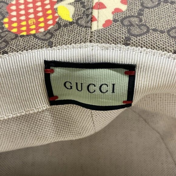 GUCCI Les Pommes Baguette Hut Beige Dark Brown Multi Polyester - Hat 446-072225 - Picture 6 of 8